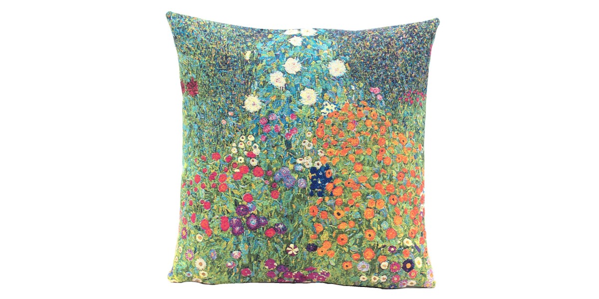 Gobelínový povlak na polštář  -  Flower Garden by Klimt 